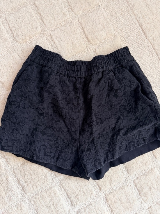& Other Stories Pants - & Other Stories Black Textured High-Waist cute Shorts